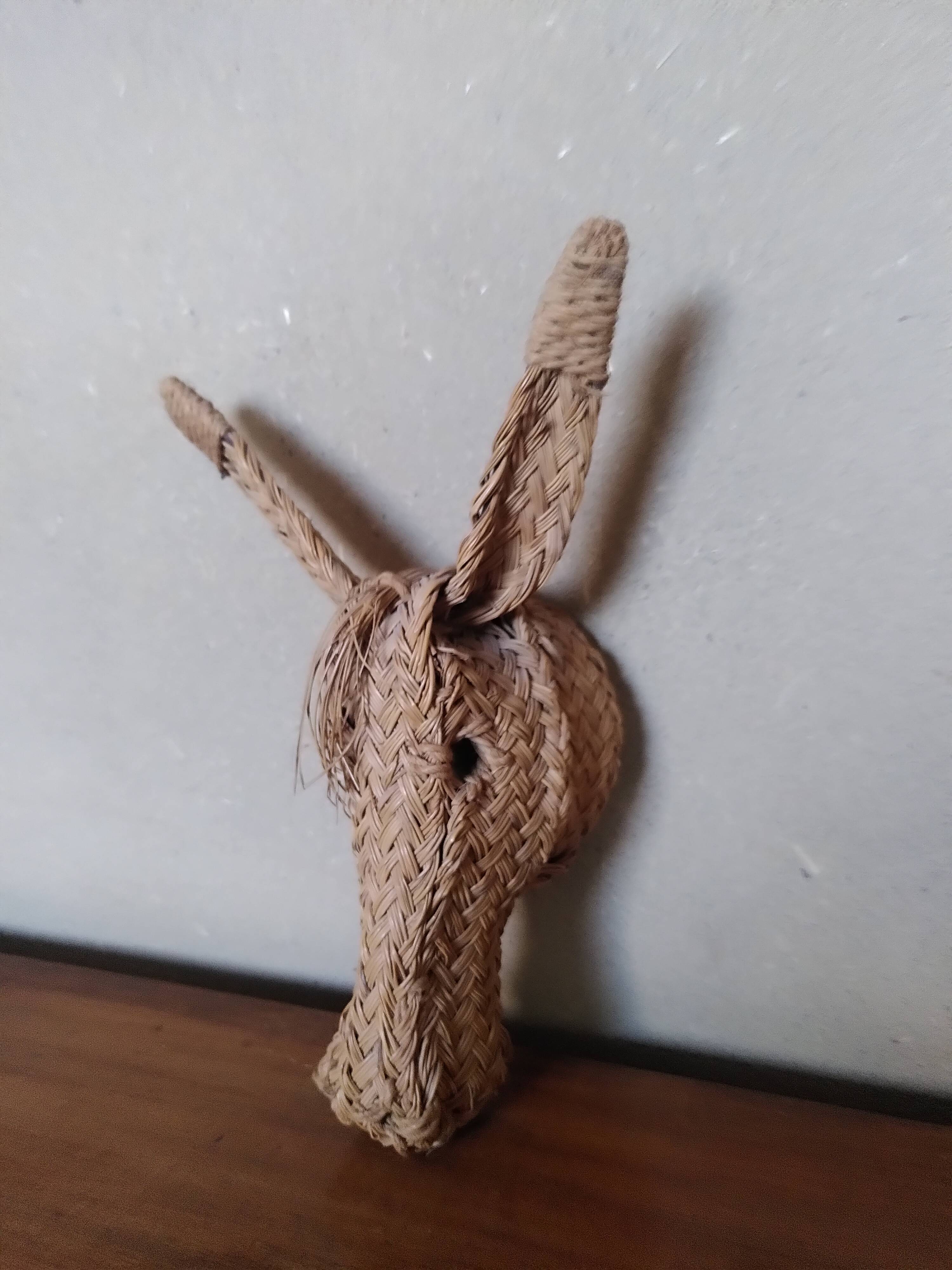 Horse woven straw mask
