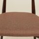 Set of 4 Modern Beech Wood Dining Chair, Herringbone terracota fabric