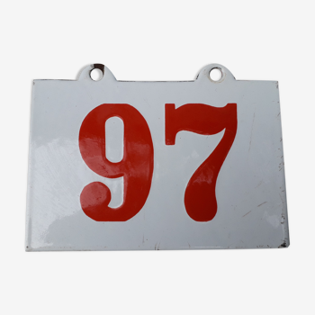 enamel plate number 97