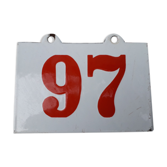 enamel plate number 97