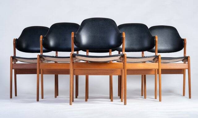 Teak Dining Chairs by Ejvind A. Johansson for Gern Møbelfabrik, Denmark, 1960s, Set of 6
