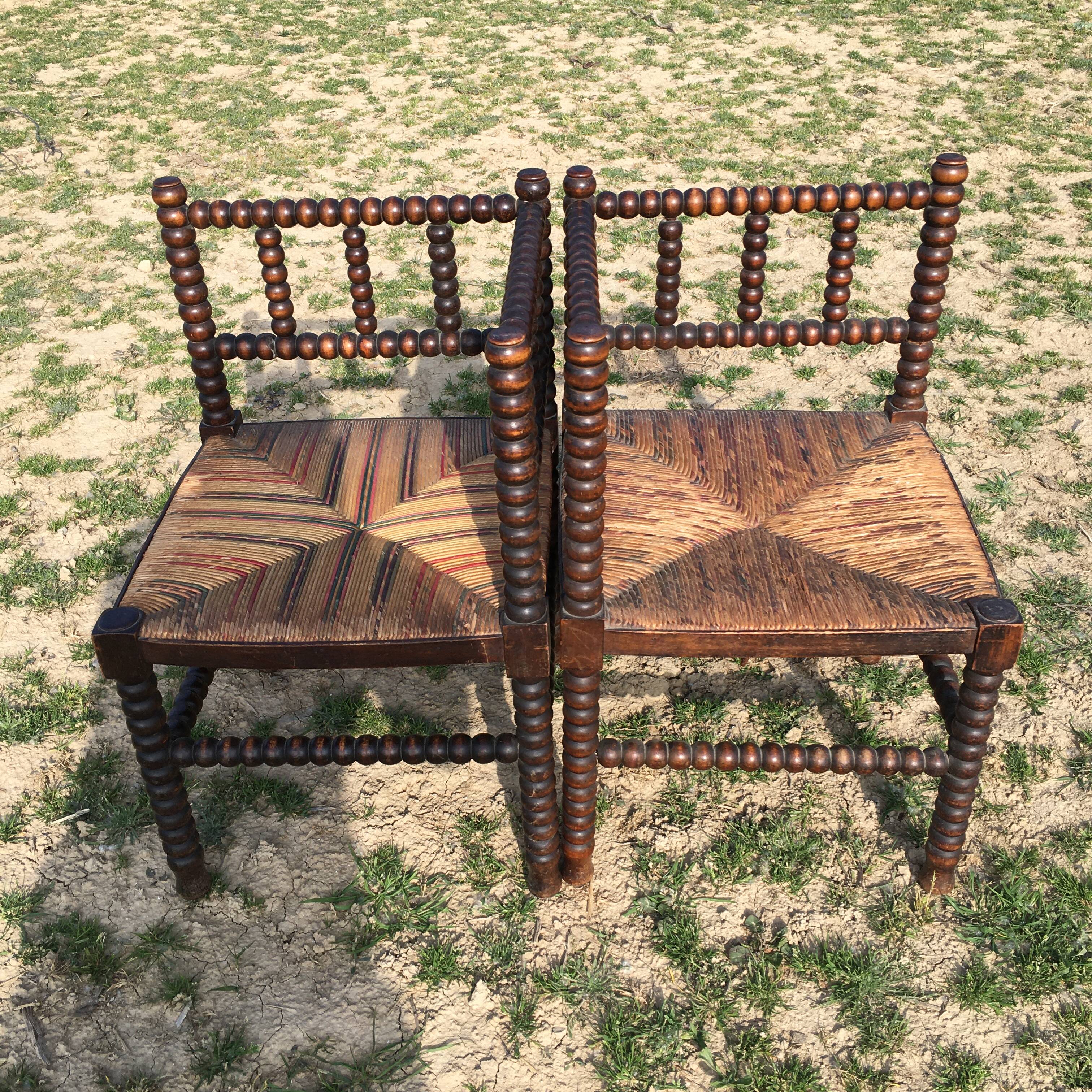 Pair of mulched corner chairs 1930