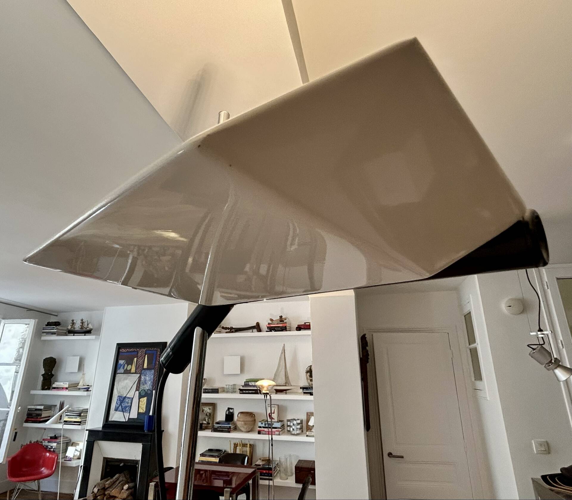 Lampadaire Guzzini "Mattonella", base en marbre Mondrago, 1970