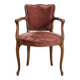 Louis XV style cabriolet armchair in wood and burgundy fabric