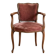 Louis XV style cabriolet armchair in wood and burgundy fabric