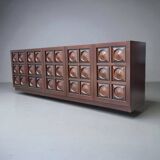 Vintage Brutalist Sideboard in Mahogany 1970s