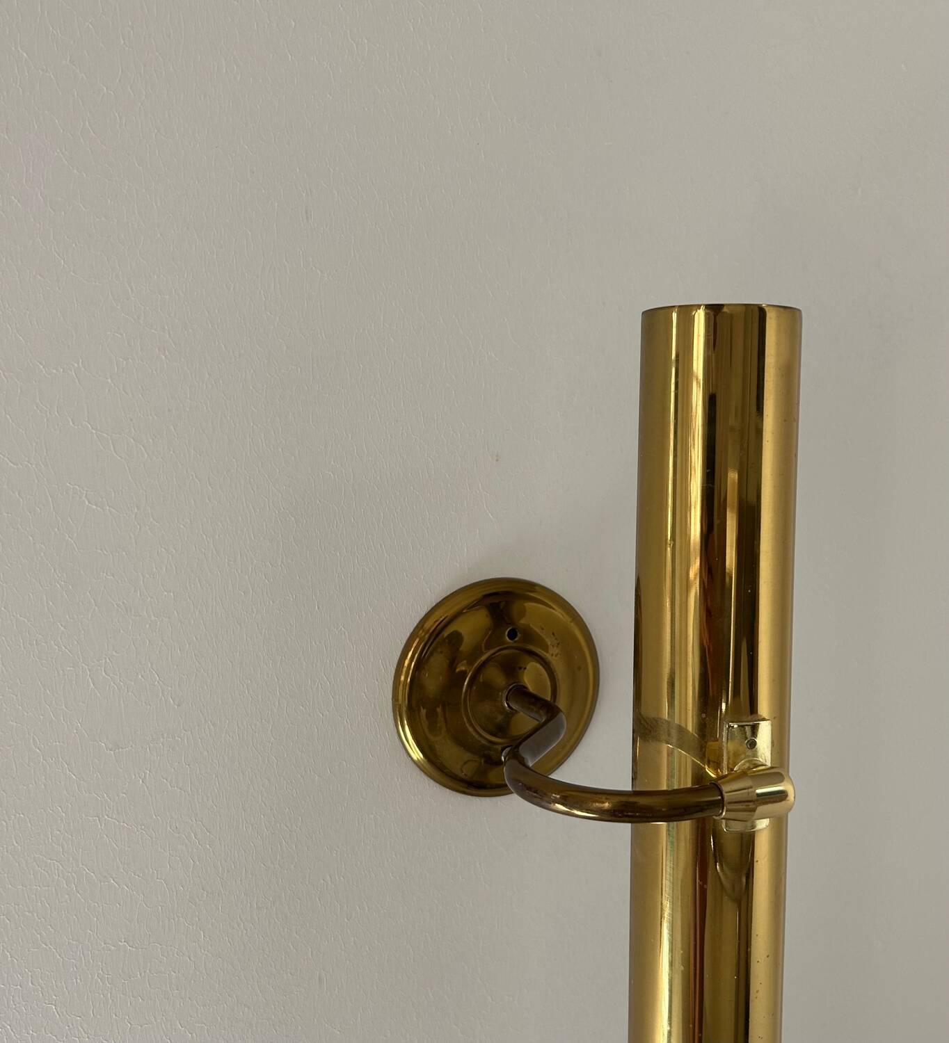 Pair of vintage XL adjustable brass wall lights, France 1970