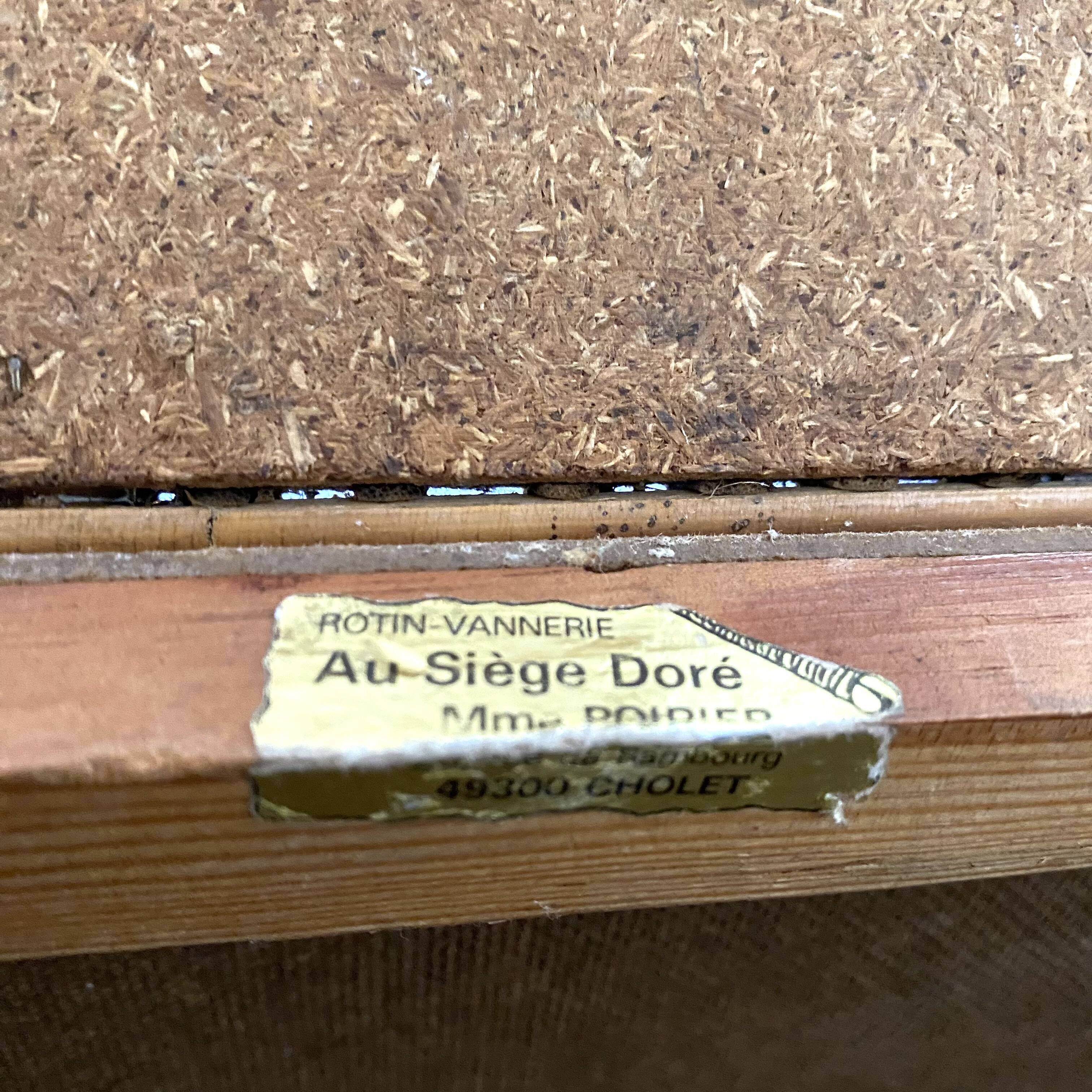 Vintage rattan cane bench chest