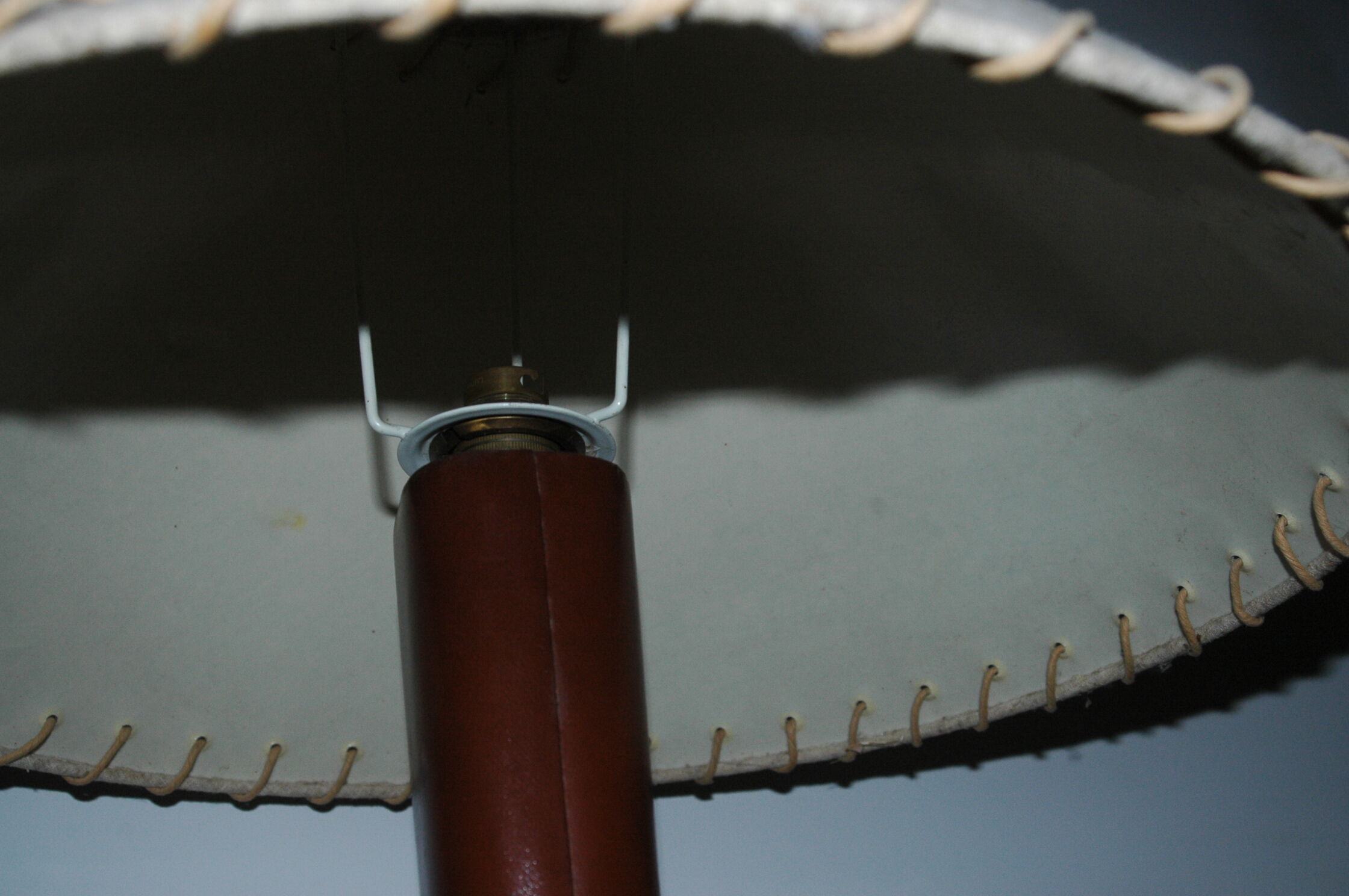 Leather-wrapped lamp