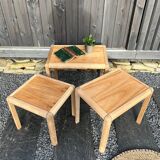 3 vintage nesting coffee tables
