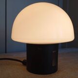 1960s glass and metal mushroom lamp