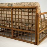 Canapé deux places style tropical chic des années 1960, par Vivai del Sud, en rotin et bambou.