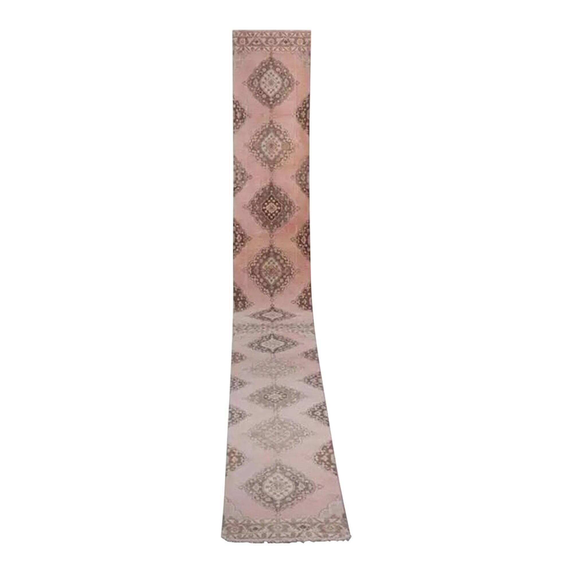 Vintage Turkish hallway rug 86x760 cm