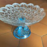 Compotier bicolore en verre moulé
