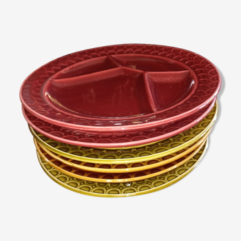 6 fondue / tapas plates by Sarreguemines