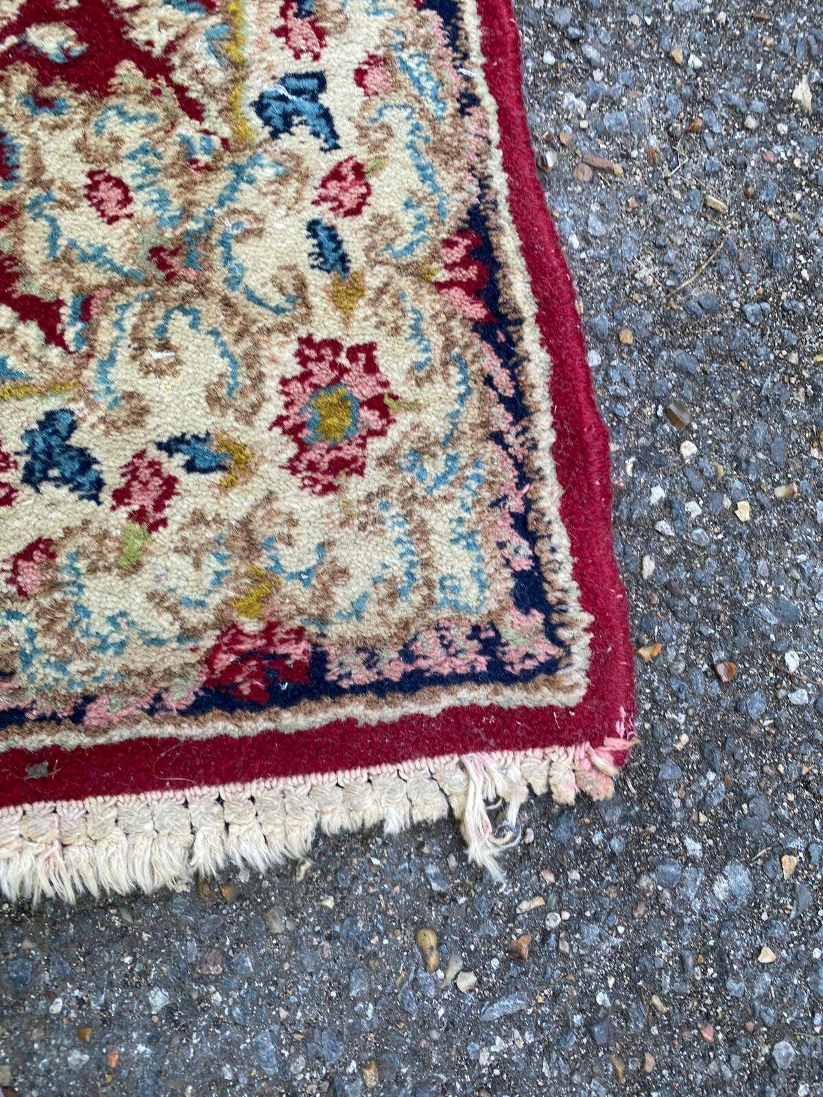 Handmade red Persian wool rug 60x135cm
