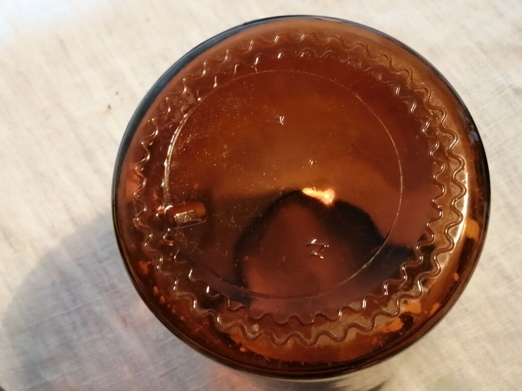 Old vintage old smoked amber apothecary pot 22 cm