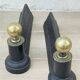 Chenets neoclassical cast iron and brass