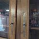 Showcase library with two sections in solid oak.