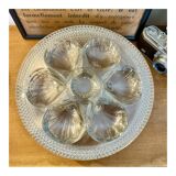 Lot de 6 assiettes à huître en verre