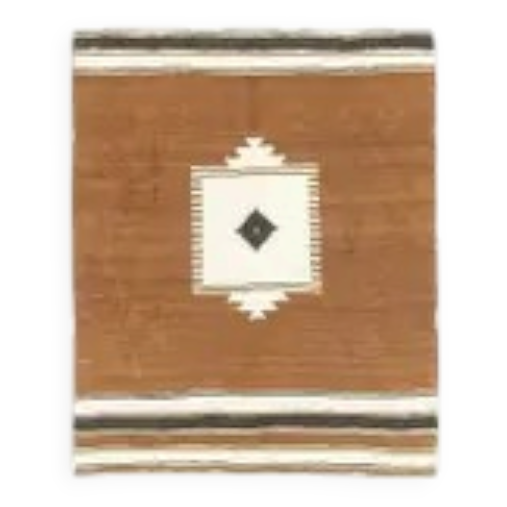 Vintage Turkish Oushak kilim rug handmade in brown 122x150.