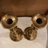 Pair of solid brass candlesticks