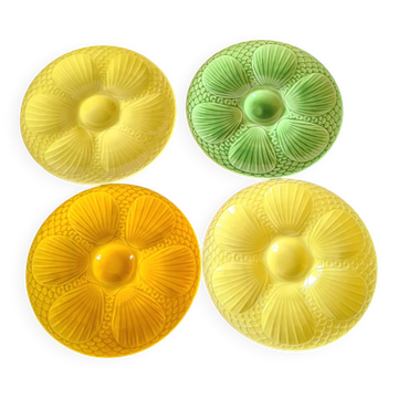 Digoin Sarreguemines oyster plates in slip