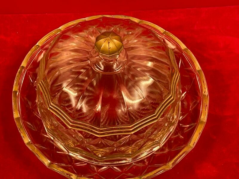 cheese bell or mignardises with old glass top