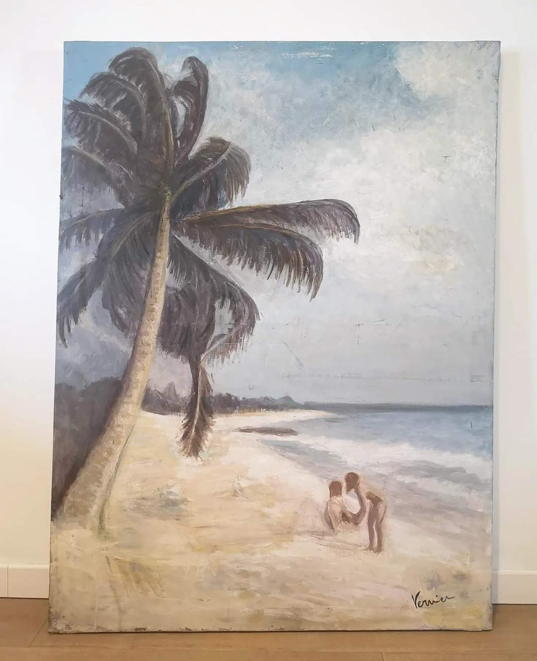 Vintage painting with exotic decorations