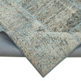 Handwoven anatolian contemporary 173 cm x 245 cm blue patchwork carpet