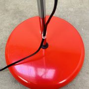 Miwi red metal spot floor lamp, vintage