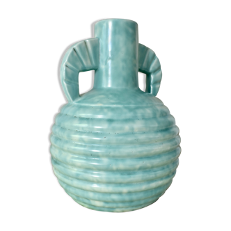 Blue ceramic vase by Boch, 1921