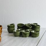 Set of 35 vintage enameled stoneware snail molds