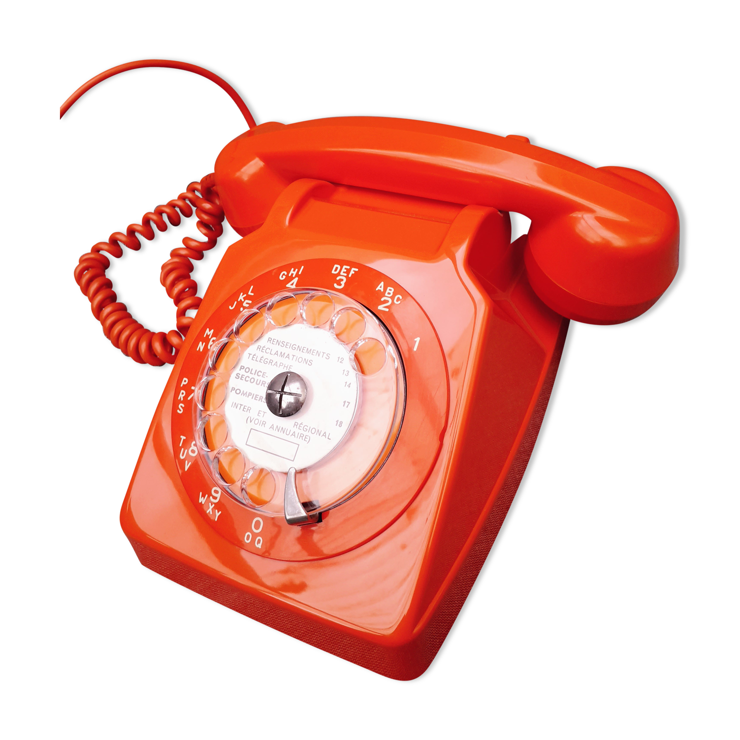 Phone orange vintage s63 socotel with dial