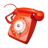 Phone orange vintage s63 socotel with dial