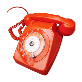 Phone orange vintage s63 socotel with dial