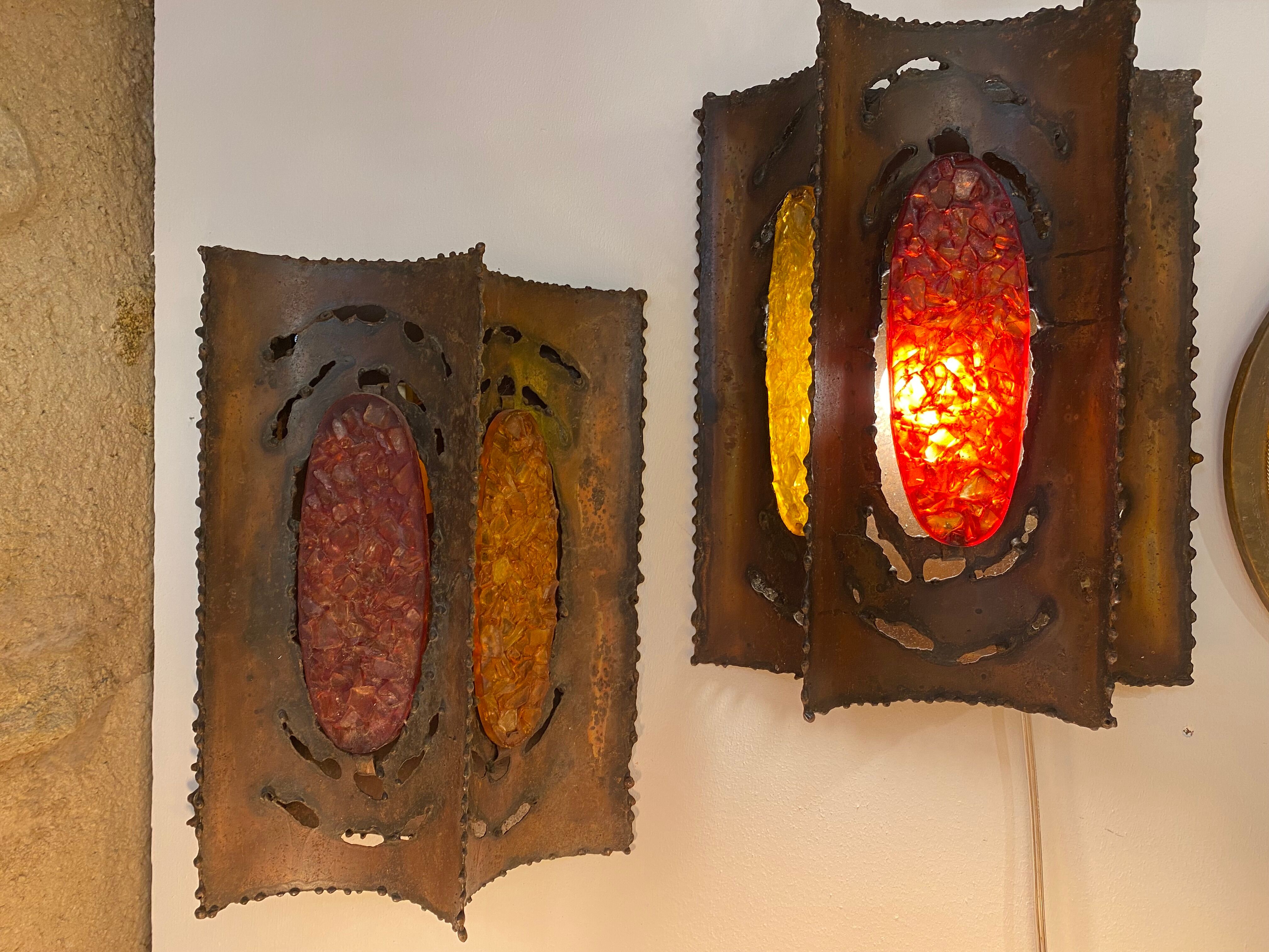 Pair of vintage Accolay wall lamps