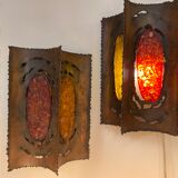 Paire d'appliques vintage Accolay