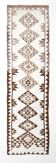3x11 Brown & Beige Antique Kilim Runner Rug, 91x330Cm