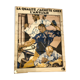 Affiche lithographique originale René Kuder 1939 Alsace Art Deco