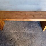 Old patinated solid wood bench 120cm