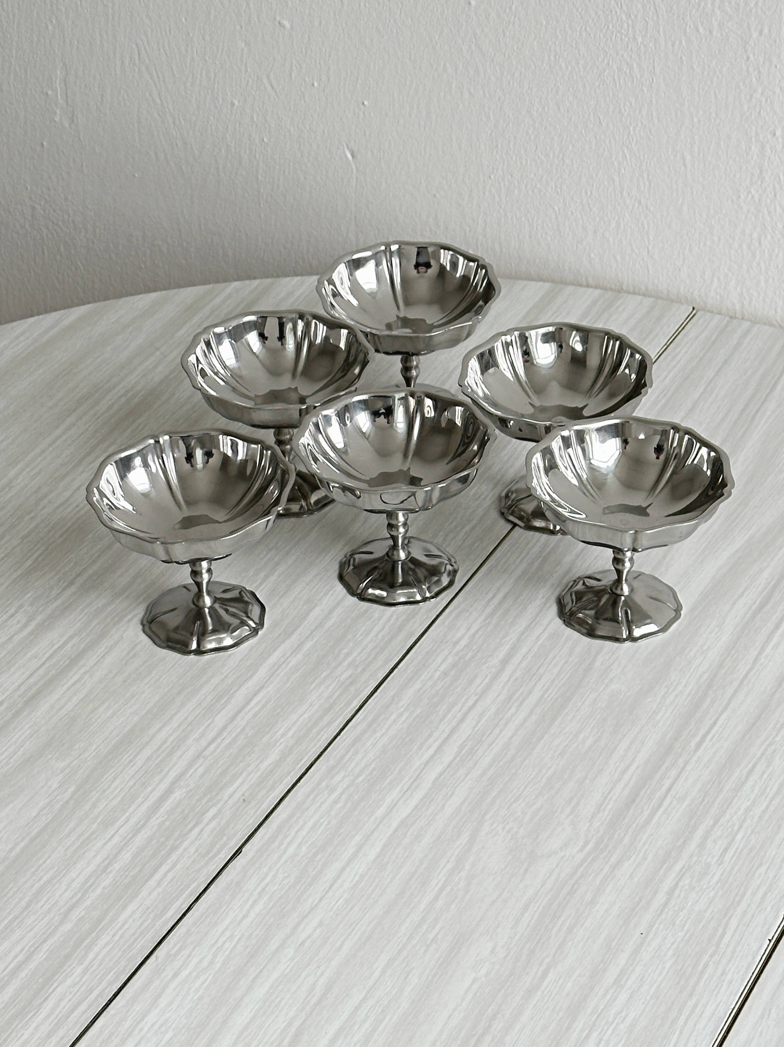 6 stainless steel bowls