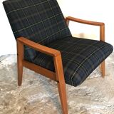 Vintage armchair 1960's Scandinavian style and Scottish fabric
