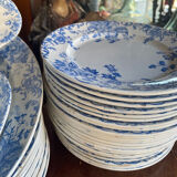 39-piece blue floral service - terre de fer