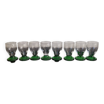 8 verres à pied anciens, années 1930
