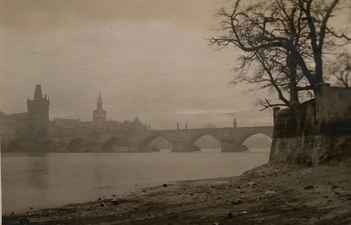 Josef SUDEK, The Saint Charles Bridge. Vintage silver print. 1950
