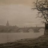 Josef SUDEK, The Saint Charles Bridge. Vintage silver print. 1950