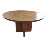 Extendable table and 4 leather chairs