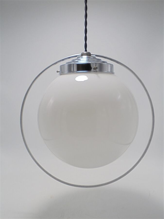 Opaline globe pendant lamp