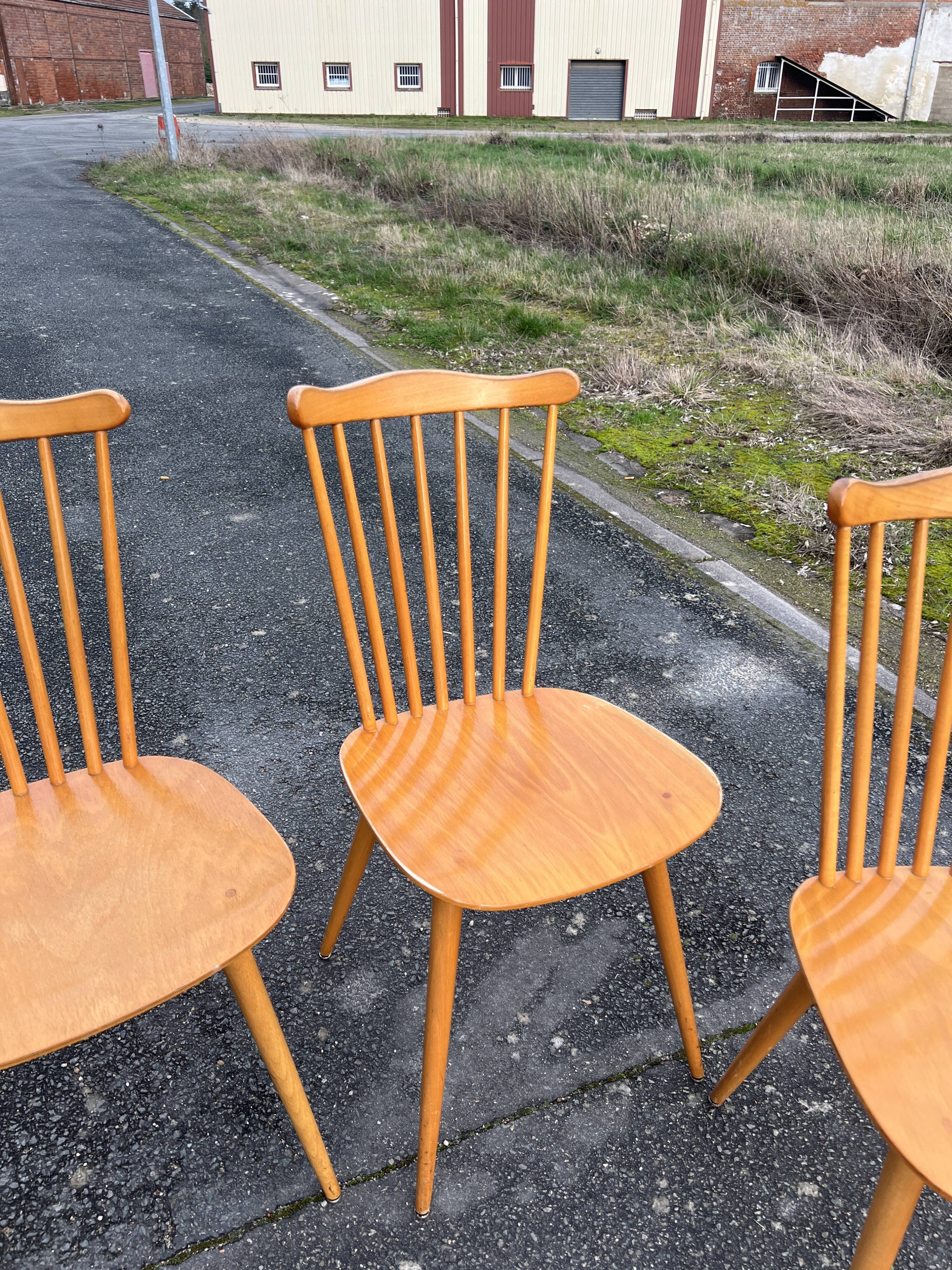 Suite of 4 Baumann chairs, Menuet model.